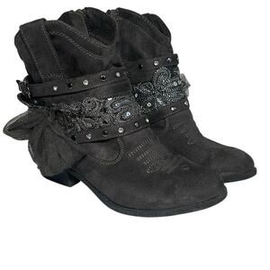 Not Rated Midas Gray Embellished Cowgirl  Boots Women's Size 6
